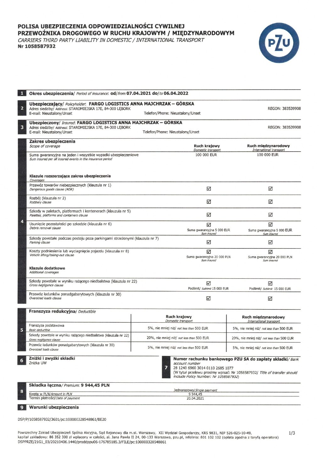 DOKUMENTY – Fargo Logistics